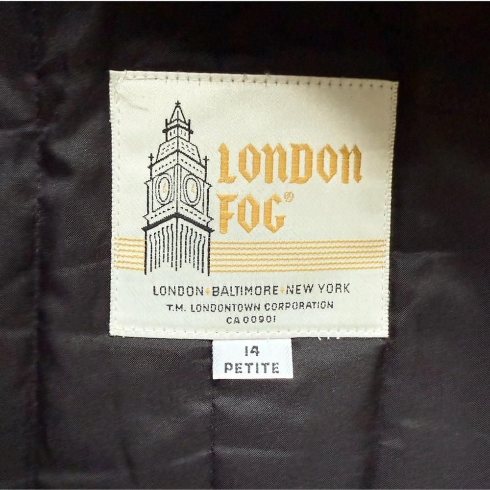 London Fog Mauve Quilted Trench Coat Size 14P Rare Colour Vintage 70s-80s - Picture 7 of 16